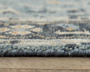 Alora Decor Abby Hand-Knotted 100% Hand-Spun New Zealand Wool Rug In Rich Blues And Neutrals For Heirloom Style 6' x 9' 01601610700090609