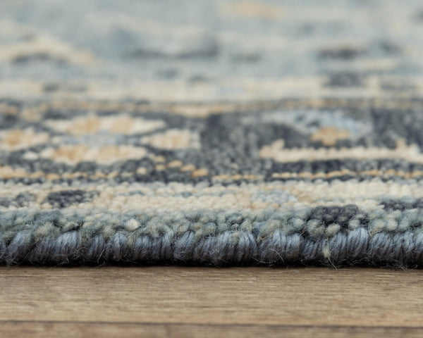 Alora Decor Abby Hand-Knotted 100% Hand-Spun New Zealand Wool Rug In Rich Blues And Neutrals For Heirloom Style 6' x 9' 01601610700090609