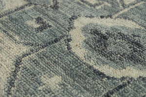Alora Decor Abby Hand-Knotted Blue And Ivory Medallion Rug — Hand-Spun Wool, Durable Traditional Focal Point 6' x 9' 01601610800090609