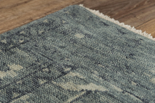 Alora Decor Abby Hand-Knotted Blue And Ivory Medallion Rug — Hand-Spun Wool, Durable Traditional Focal Point 6' x 9' 01601610800090609