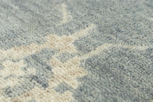 Alora Decor Abby Hand-Knotted New Zealand Wool Rectangle Rug In Blue With Beige Ivory Floral Medallions, Elegant Durable Finish 9' x 12' 016016109DR000912