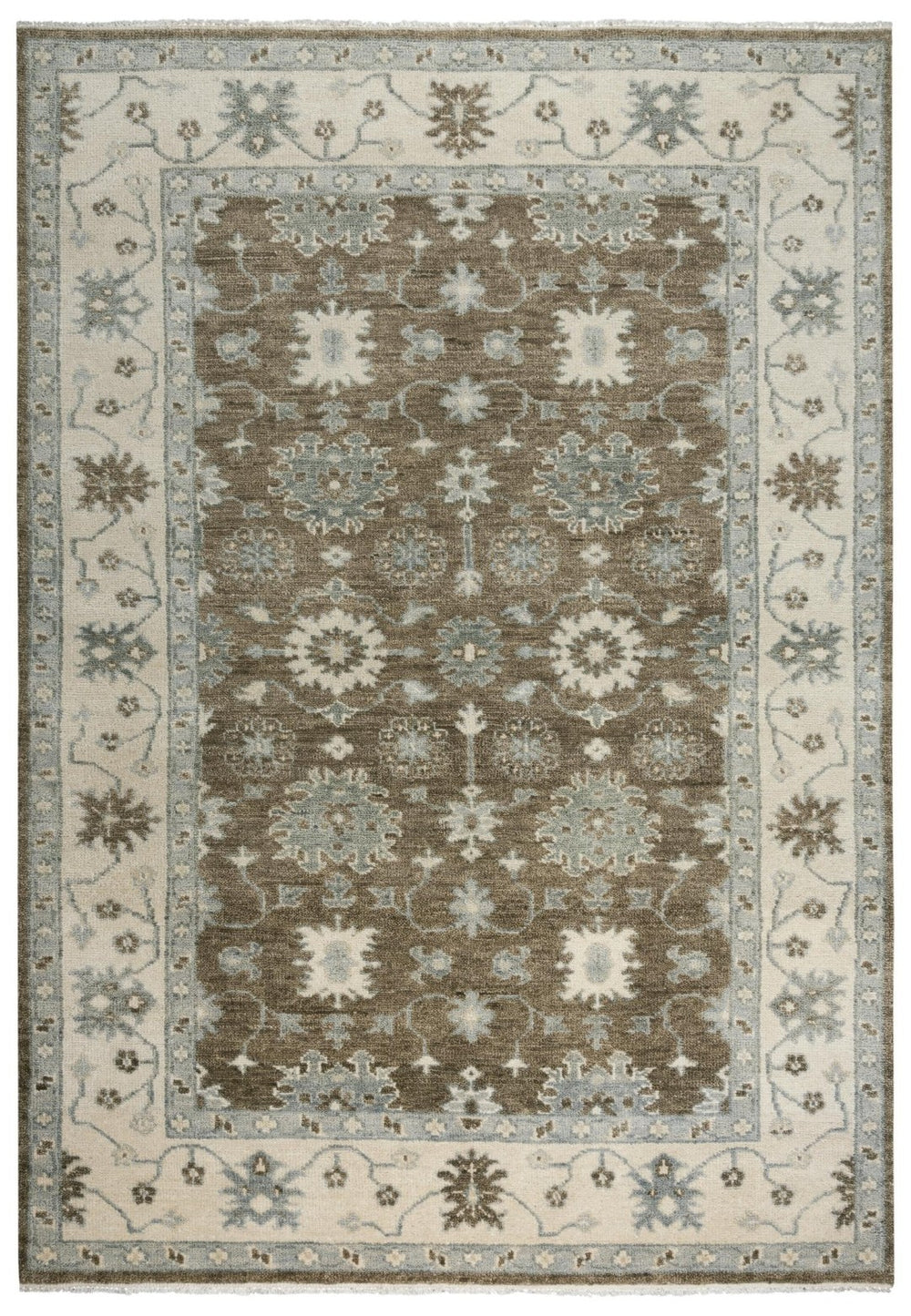 Alora Decor Abby Hand-Knotted 100% Hand-Spun Wool Rug With Timeless Persian Floral Motif In Soft Neutral Tones 10' x 14' 01601611000121014