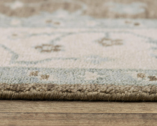 Alora Decor Abby Hand-Knotted 100% Hand-Spun Wool Rug With Timeless Persian Floral Motif In Soft Neutral Tones 10' x 14' 01601611000121014