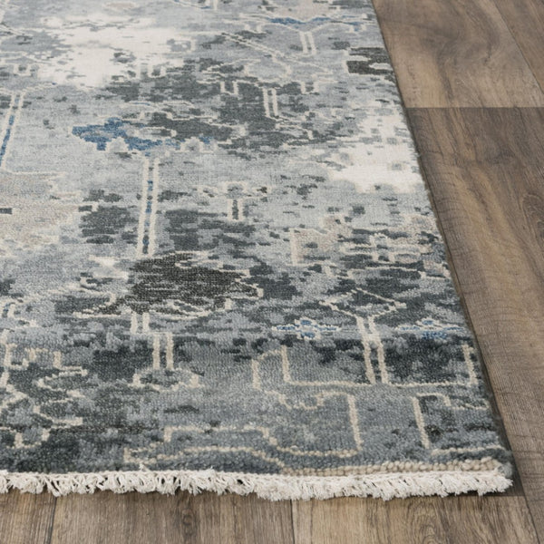 Alora Decor Abby Hand-Knotted Gray Wool Rug With Plush Hand-Spun Pile, Artisanal Finish And Timeless Elegance 6' x 9' 01601611233540609
