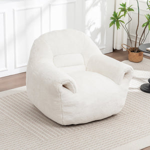 English Elm Bean Bag Chair - Plush Faux Fur Sofa With Back Support, Lightweight & Stylish Seating For All Ages W2200P326887