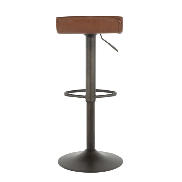 English Elm Barstool Set of 2 Adjustable Swivel Faux Leather Industrial Metal Kitchen Pub B202P222401
