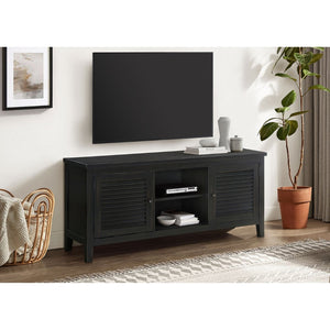 English Elm Sutter Mission Style Louvered Door Tv Stand Rustic Pine Console for Living Room B062P441044