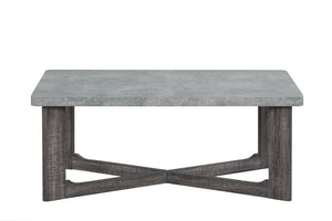 English Elm 3pc Faux Marble Top Coffee and End Table Set with Cross-leg Base in Gray B011P427925