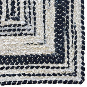 Capel Rugs Crafted Cotton Chenille Rugs – Soft, Plush Texture With Durable Wool-blend For Modern Rustic Charm Black White, White 88% Cotton,12% Wool 0165qs08001100300