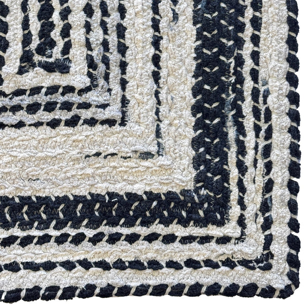 Capel Rugs Crafted Cotton Chenille Rugs – Soft, Plush Texture With Durable Wool-blend For Modern Rustic Charm Black White, White 88% Cotton,12% Wool 0165qs00240036300
