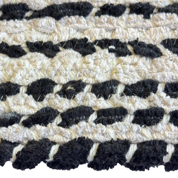 Capel Rugs Crafted Cotton Chenille Rugs – Soft, Plush Texture With Durable Wool-blend For Modern Rustic Charm Black White, White 88% Cotton,12% Wool 0165qs00240036300
