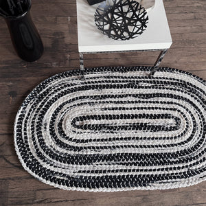 Capel Rugs Crafted Cotton Chenille Rugs – Soft, Plush Texture With Durable Wool-blend For Modern Rustic Charm Black White, White 88% Cotton,12% Wool 0165vs00240036300