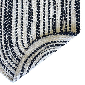 Capel Rugs Crafted Cotton Chenille Rugs – Soft, Plush Texture With Durable Wool-blend For Modern Rustic Charm Black White, White 88% Cotton,12% Wool 0165vs00240036300