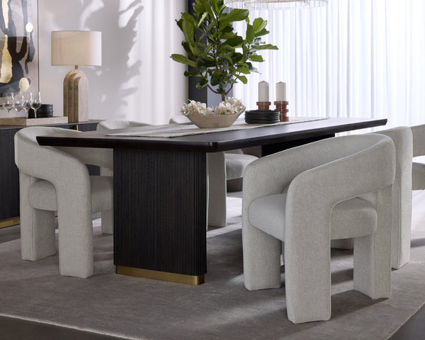 Sunpan Isidore Dining Chair - Contemporary Elegance with Curved Backrest and Clean Lines for Stylish Comfort Ernst Sandstone