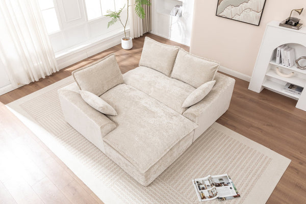 English Elm 103" Cloud Sectional Couch - Reversible L-Shaped Modular Sofa For Stylish Living Room Comfort W1170S00040