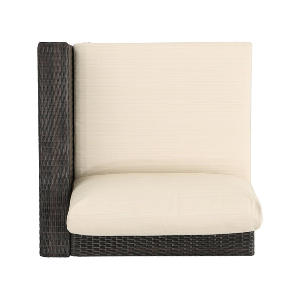 English Elm Christopher Knight Home® - SANTA SANTA ROSA Right Armchair Rattan Frame with Aluminum Accents — Weather-Resistant Stylish Seating Multi 65058.00ALUMBRN