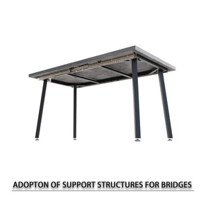 English Elm 55.12-70.87" Expandable Dining Table Set With 4 Ergonomic Chairs – Modern Grey Mdf & Black Metal Legs W2189S00739