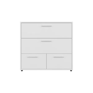 English Elm Alpine Wide Four Drawer Dresser in White Kronos Finish — Slim 31.5" Modern Storage, Smooth Glide B070P337079