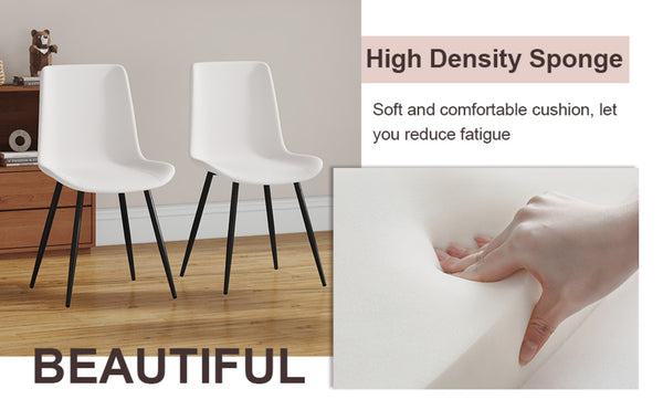 English Elm Table And Chair Set - Elegant 4-Seater Sintered Stone Dining Table With White Pu Chairs For Comfort W1151S04206-GIGA