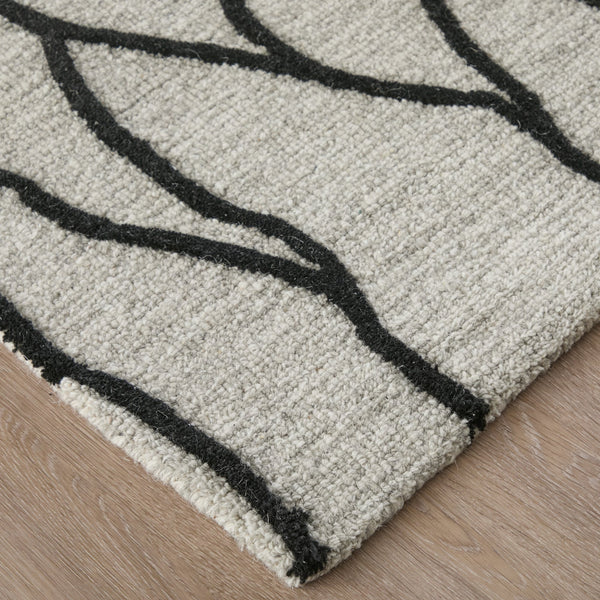 Feizy Rugs Enzo Hand-tufted Wool Rug - Chic Abstract Design, Stain-resistant, Durable For High Traffic Areas Ivory,Black,Taupe Wool 7428734fblktpep00