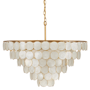 Bon Vivant Semi-Flush Mount Light Fixture - Ethereal Capiz Shell Design with Elegant Gold Finish