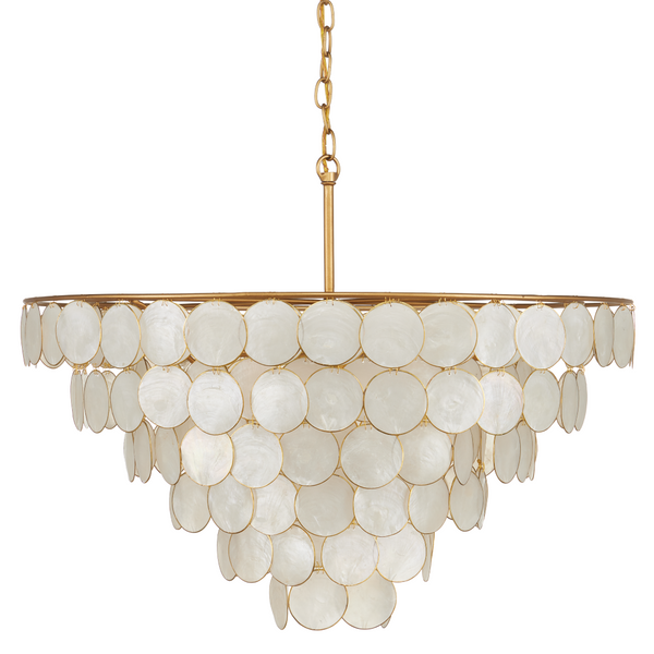 Bon Vivant Semi-Flush Mount Light Fixture - Ethereal Capiz Shell Design with Elegant Gold Finish