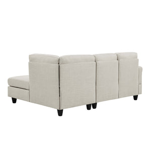 English Elm 2 Upholstered Sectional Sofa with Chaise, 3-Seater Comfort, Tufted Cushions, Durable Polyester Seat Support Beige B343S00012