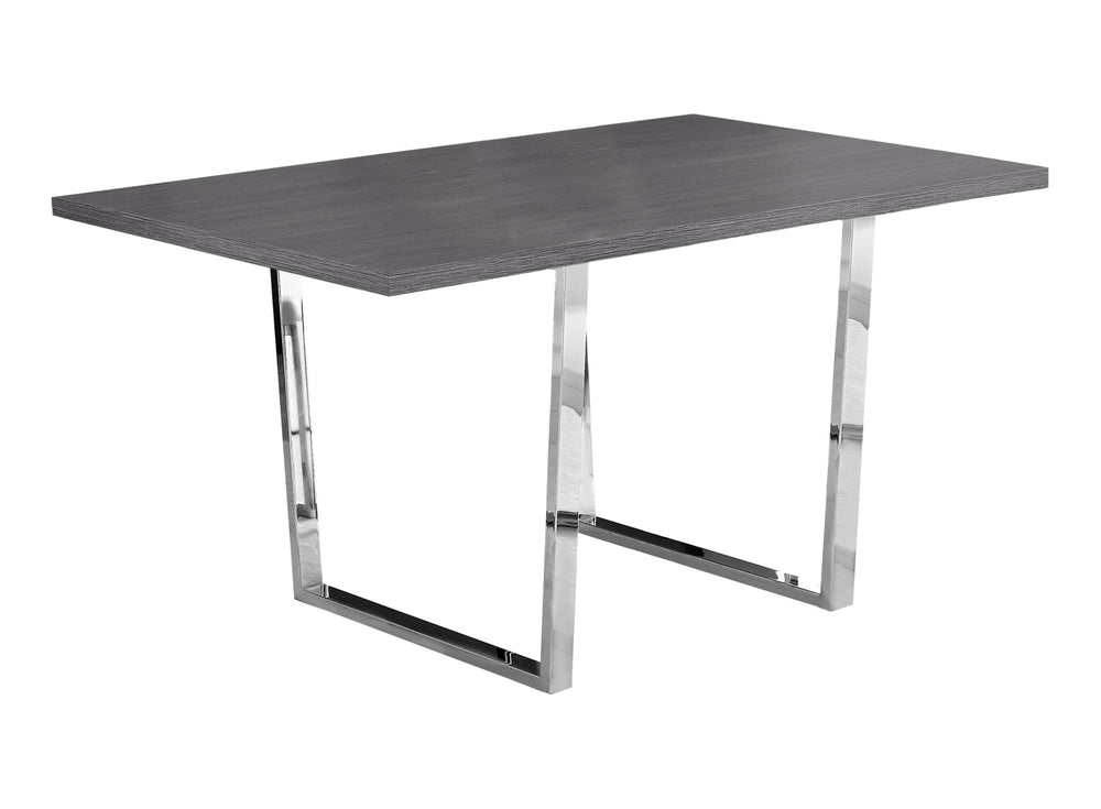 English Elm Dining Table, 60" Rectangular Grey Laminate With Chrome Legs - Modern Centerpiece For Any Space B2710P286990