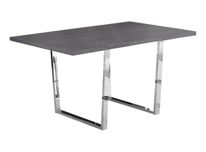 English Elm Dining Table, 60" Rectangular Grey Laminate With Chrome Legs - Modern Centerpiece For Any Space B2710P286990