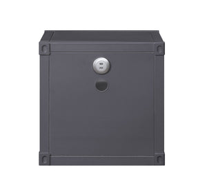 English Elm Gunmetal Industrial Nightstand Dual Open Shelves Floor-Sit Iron Accent Table for Compact Spaces B062P189164