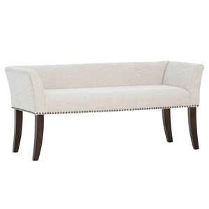 English Elm Welburn Upholstered Bench with Solid Wood Frame and Foam Seat, Stylish Mid-Century Design, Durable Upholstery Cream 50.25 L x 21 W x 12.75 H B035P341162