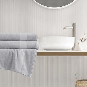 JLA Home Comfort Spaces - 500GSM Plush Turkish Cotton XL Towel Set — Spa-Soft 500 GSM, Quick-Dry, Oeko‑Tex Certified Luxury Bath Towels Light Grey AM73-0232