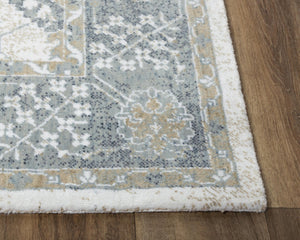 Alora Decor Elect Eco-Friendly Motif Rug By Alora DéCor — Recycled Polyester, Traditional Floral Border, Durable 9' x 12' 01701710100370912