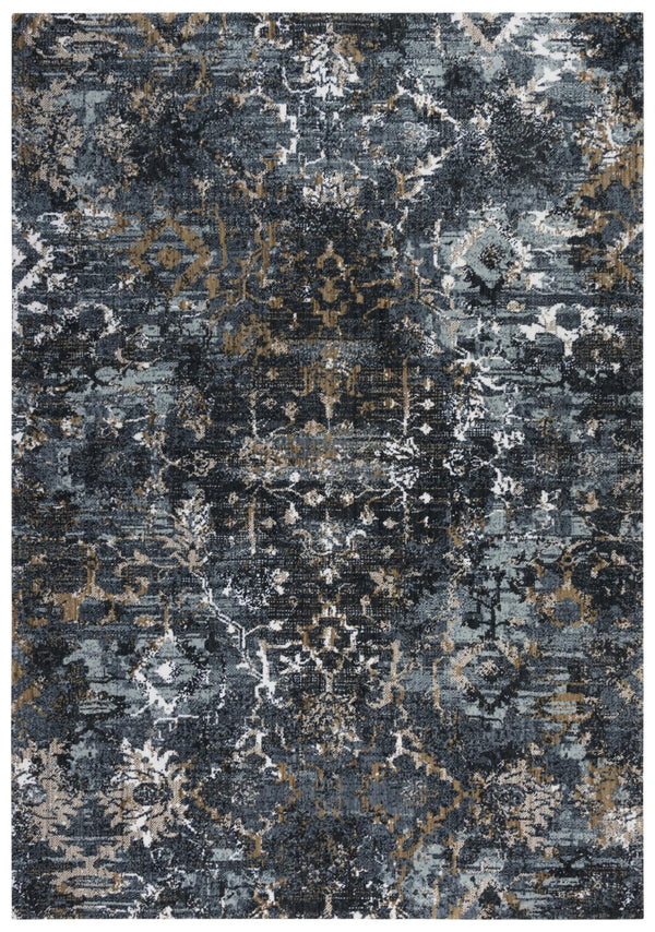 Alora Decor Elect Abstract Runner Rug — Eco 100% Recycled Polyester, Power-Loomed Durability, Charcoal Gray Accent 01701710200162608