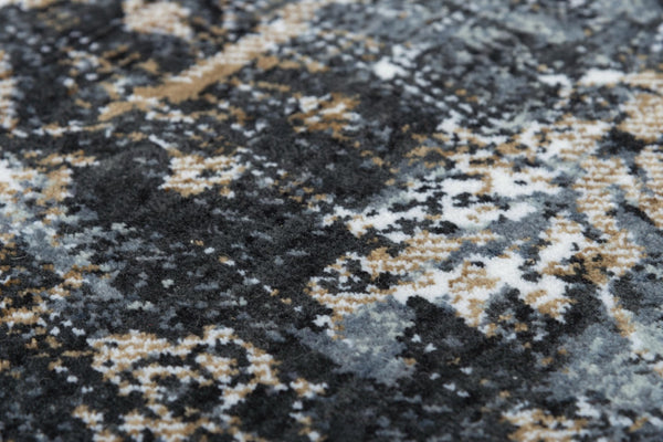Alora Decor Elect Abstract Runner Rug — Eco 100% Recycled Polyester, Power-Loomed Durability, Charcoal Gray Accent 01701710200162608