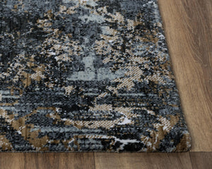 Alora Decor Elect Abstract Runner Rug — Eco 100% Recycled Polyester, Power-Loomed Durability, Charcoal Gray Accent 01701710200162608