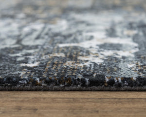 Alora Decor Elect Abstract Runner Rug — Eco 100% Recycled Polyester, Power-Loomed Durability, Charcoal Gray Accent 01701710200162608