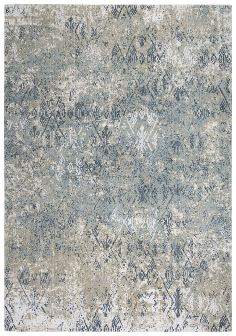 Alora Decor Elect Gray Runner Rug - 2'6"X8' Distressed Geometric 100% Recycled Polyester, Durable Hallway Rug 01701710300372608
