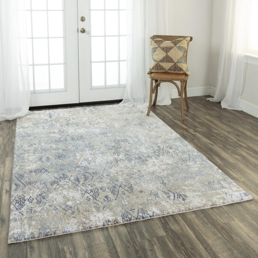 Alora Decor Elect Gray Runner Rug - 2'6"X8' Distressed Geometric 100% Recycled Polyester, Durable Hallway Rug 01701710300372608