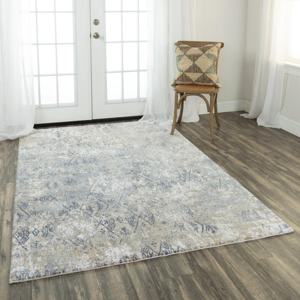 Alora Decor Elect Gray Runner Rug - 2'6"X8' Distressed Geometric 100% Recycled Polyester, Durable Hallway Rug 01701710300372608