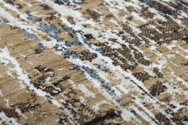 Alora Decor Elect Abstract Runner Rug 2'6"X8' Plush 100% Recycled Polyester — Modern Woodsy Charcoal Gray Palette, Durable Power-Loomed Finish 01701710500122608