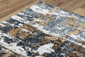Alora Decor Elect Abstract Runner Rug 2'6"X8' Plush 100% Recycled Polyester — Modern Woodsy Charcoal Gray Palette, Durable Power-Loomed Finish 01701710500122608