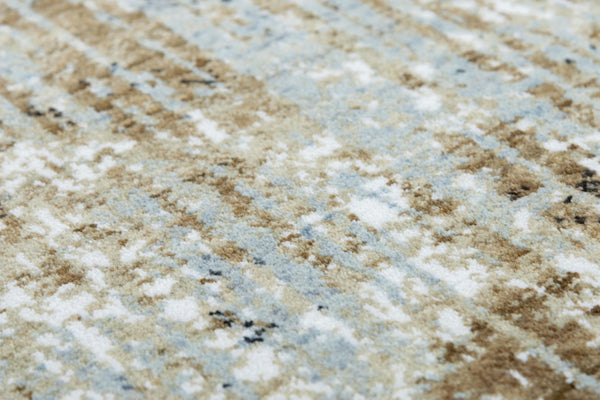 Alora Decor Elect Abstract Elect Brown Crosshatch Rug — Plush Recycled Polyester, Gradient Neutrals, Modern Texture 8' x 10' 01701710800040810