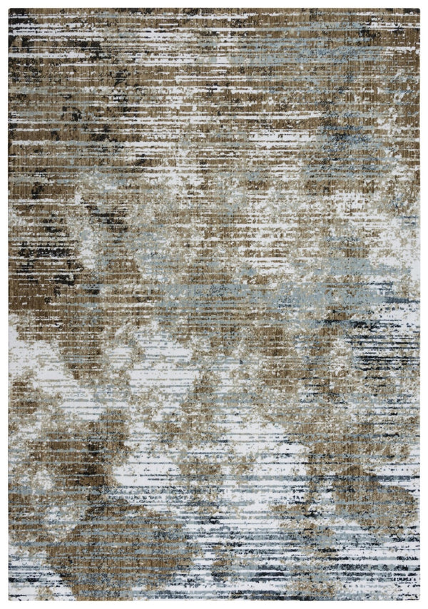 Alora Decor Elect Abstract Elect Brown Crosshatch Rug — Plush Recycled Polyester, Gradient Neutrals, Modern Texture 8' x 10' 01701710800040810