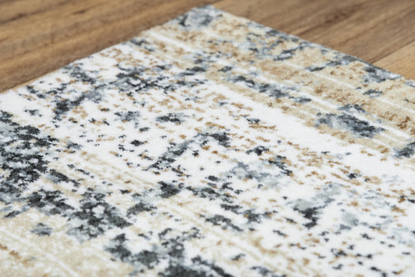 Alora Decor Elect Elect Abstract Runner Rug 2'6"X8' Recycled Polyester Low-Profile Neutral Beige Gray Ivory Style Durable Eco-Friendly 01701710900462608