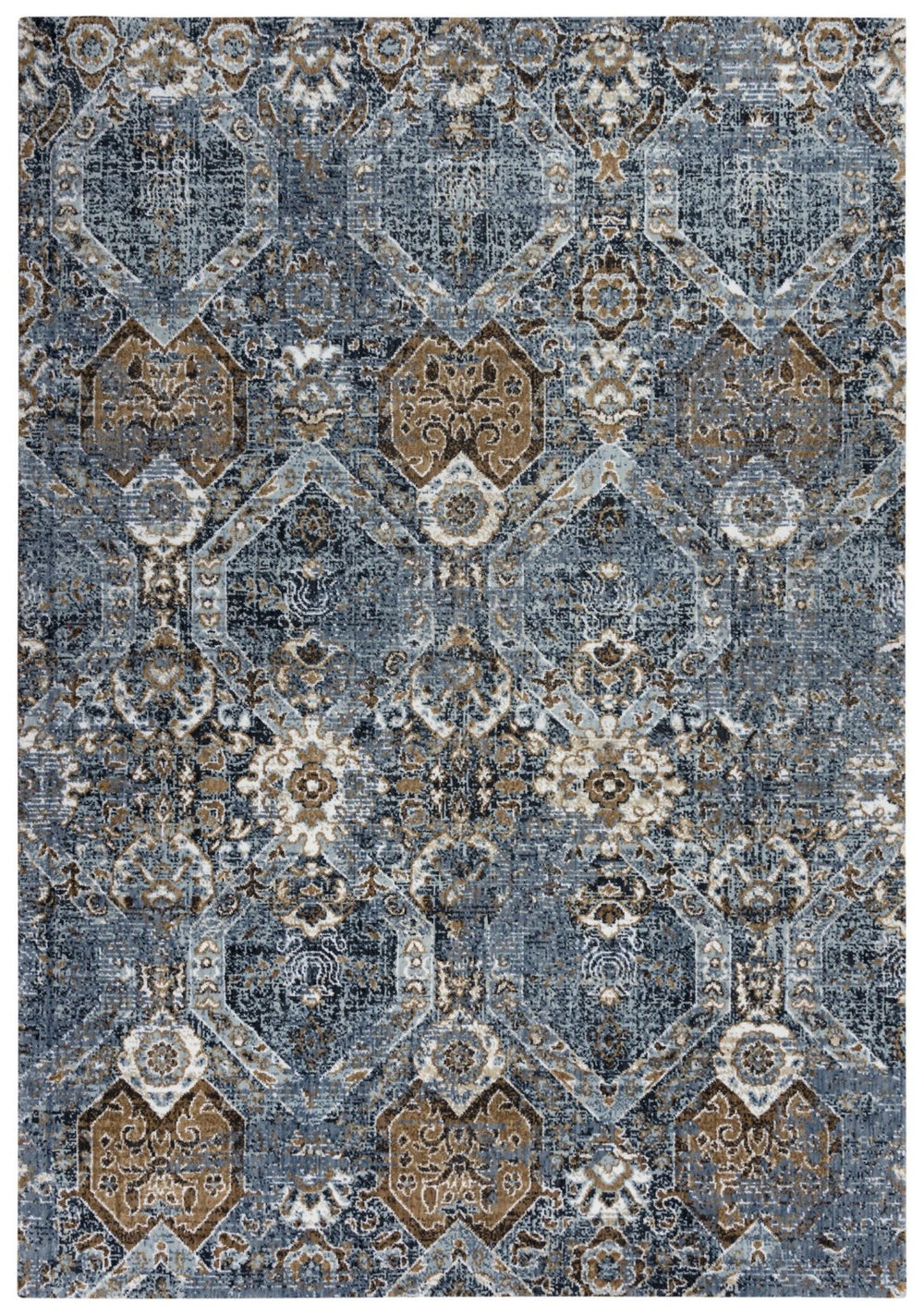 Alora Decor Elect Gray Transitional Rug With Faded Hexagon Medallions, Recycled Polyester, Durable Hybrid Finish 10' x 13' 017017110ZO000113