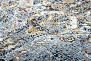 Alora Decor Elect Gray Hybrid Runner Rug 2'6"X8' — 100% Recycled Polyester, Transitional Floral-Hexagon Design, Low Pile Durable Care-Friendly Elegance 017017110ZO002608