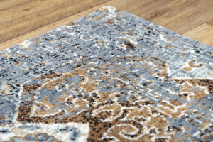 Alora Decor Elect Gray Hybrid Runner Rug 2'6"X8' — 100% Recycled Polyester, Transitional Floral-Hexagon Design, Low Pile Durable Care-Friendly Elegance 017017110ZO002608