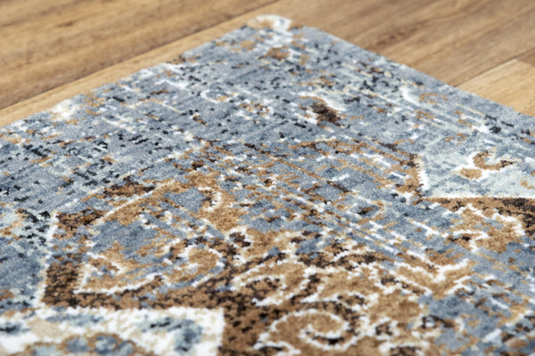 Alora Decor Elect Gray Hybrid Runner Rug 2'6"X8' — 100% Recycled Polyester, Transitional Floral-Hexagon Design, Low Pile Durable Care-Friendly Elegance 017017110ZO002608