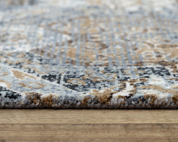 Alora Decor Elect Gray Transitional Rug With Faded Hexagon Medallions, Recycled Polyester, Durable Hybrid Finish 10' x 13' 017017110ZO000113